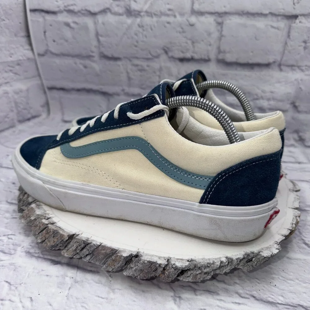 Vans OG Style 36 Blue Beige Men 9.5 Women 11 Skate Shoes Sneakers Retro - Picture 7 of 11